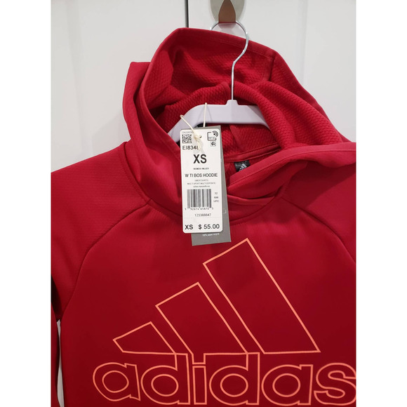 Adidas Women's Hoodie Red W TI BOS HOODIE Size XS - Picture 4 of 8